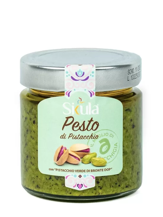 Bioloģisks pistāciju pesto ar Brontes zaļajām pistācijām DOP, 150g