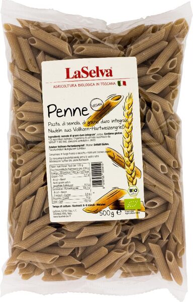 BIO pilngraudu pasta "Penne", 500gr 